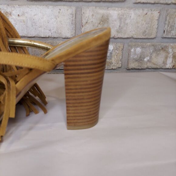 Carlos By Carlos Santana Brulee Gilda Suede Fringe Ankle Strap Heel, Women's 9M - Picture 8 of 12